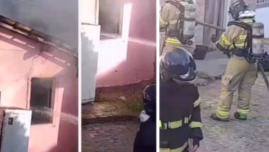 Dom Macedo Costa - Bombeiros aparango um incêndio