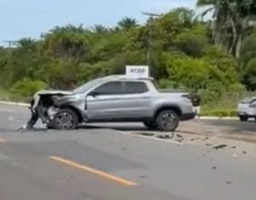 Colisão é registrada nas proximidades do condomínio Acapulco