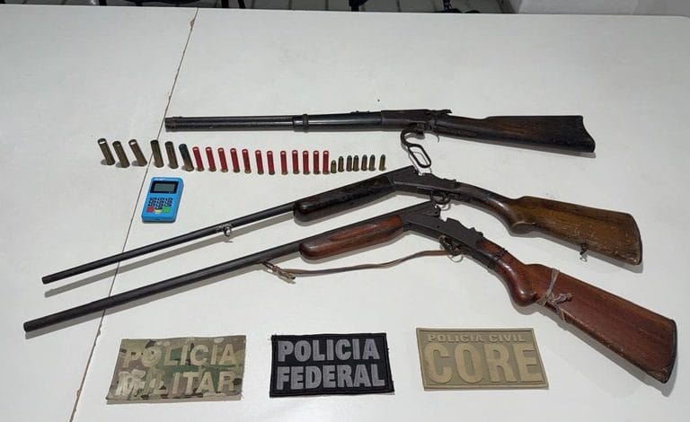 operação- armas e munições apreendidas na ação